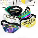 Holographic Waist Bag Women Hip Hop laser Waist Pouch Money Bag Waist Pack