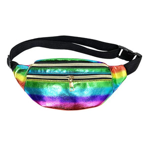Holographic Waist Bag Women Hip Hop laser Waist Pouch Money Bag Waist Pack