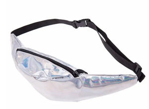 Hologram Fanny Pack for Women Waist Bag Belt Bag Men Pouch PU Purse Waist Bag