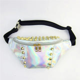 Rivets Waist Bag Women Fanny Pack Leg Bag Pochete Transparent