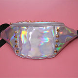 Rivets Waist Bag Women Fanny Pack Leg Bag Pochete Transparent