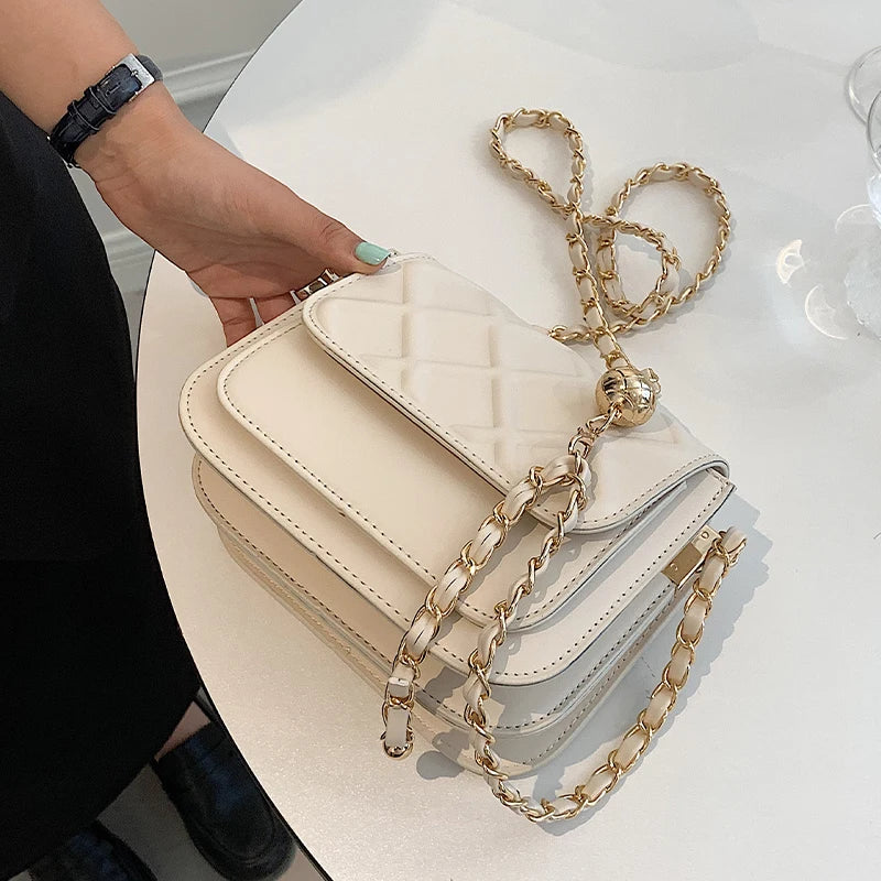 Chain Small Square Bag Shoulder Messenger Purse for Women