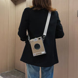 Small Crossbody Bag with Chains, PU Leather Shoulder Bag