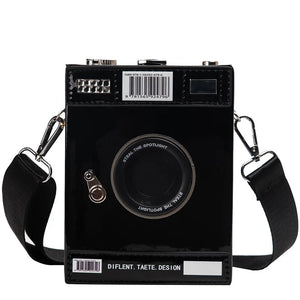 Small Crossbody Bag with Chains, PU Leather Shoulder Bag