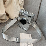 Small Crossbody Bag with Chains, PU Leather Shoulder Bag