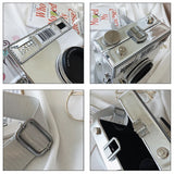 Small Crossbody Bag with Chains, PU Leather Shoulder Bag
