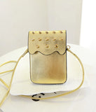 Small Rivet Women Messenger Bag for Phone & Wallet