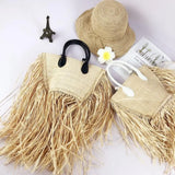 Tassel Straw Bags Rattan Weave Women Handbags Paper Shoulder