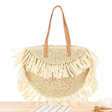 Tassel Straw Bags Rattan Weave Women Handbags Paper Shoulder