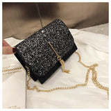 Tassel Chain Shoulder Bag for Women - PU Material