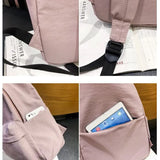 Women's Waterproof Nylon Backpack Big School Bag for Girls