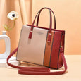 Colorblock Square Satchel Bag Letter Graphic Handbag
