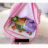 Flamingo Plush Backpack for Kids Pink Grey Small Bag