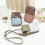 Floral Contrast Mobile Phone Bag Zero Purse Messenger Bag Female