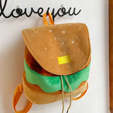 Creative Hamburger Backpack for Girls Large Capacity Student School Drop