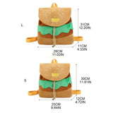 Creative Hamburger Backpack for Girls Large Capacity Student School Drop