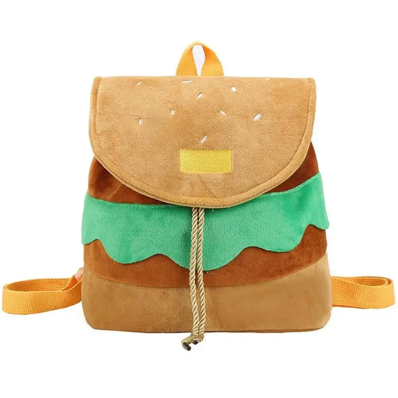 Creative Hamburger Backpack for Girls Large Capacity Student School Drop