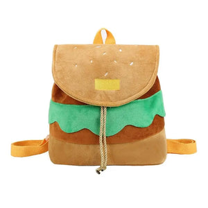 Creative Hamburger Backpack for Girls Large Capacity Student School Drop