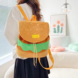 Creative Hamburger Backpack for Girls Large Capacity Student School Drop