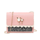 Small Square Bag PU Leather Shoulder Bag Chain Crossbody All-match