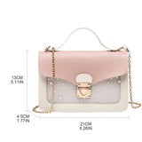 Star Print Crossbody Bag with Chain - Street Drop Gift