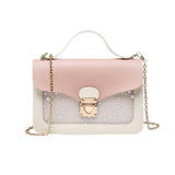 Star Print Crossbody Bag with Chain - Street Drop Gift
