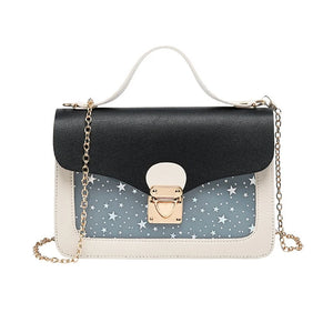 Star Print Crossbody Bag with Chain - Street Drop Gift