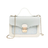 Star Print Crossbody Bag with Chain - Street Drop Gift