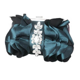 Rhinestone Evening Handbag Pleated Clutch Bag Chain Wedding Prom Crossbody