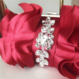 Rhinestone Evening Handbag Pleated Clutch Bag Chain Wedding Prom Crossbody