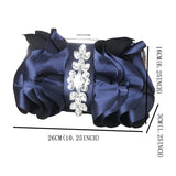 Rhinestone Evening Handbag Pleated Clutch Bag Chain Wedding Prom Crossbody