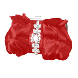 Rhinestone Evening Handbag Pleated Clutch Bag Chain Wedding Prom Crossbody