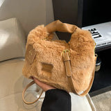 Plush Crossbody Bags Chain Saddle Bag Handbags Totes
