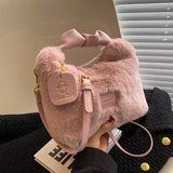 Plush Crossbody Bags Chain Saddle Bag Handbags Totes