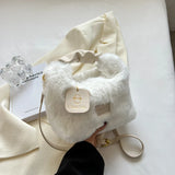 Plush Crossbody Bags Chain Saddle Bag Handbags Totes