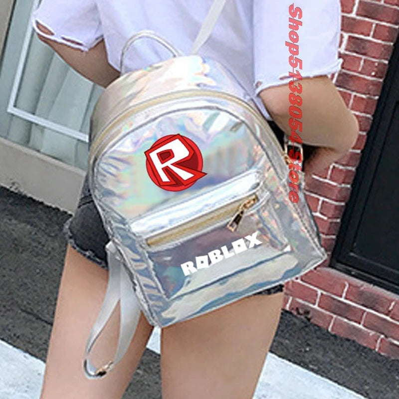 Glitter PU Leather Holographic Backpack for Girls