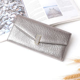 Long Women's Leather Wallet Clutch Solid Purse Genuine Leather