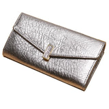 Long Women's Leather Wallet Clutch Solid Purse Genuine Leather