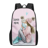 Girl Mom Baby 3D Print School Backpack for Boys Girls Teenager Kids Book Bag