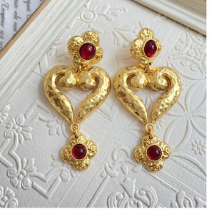 Medieval Vintage Stud Earrings Retro Big Complex