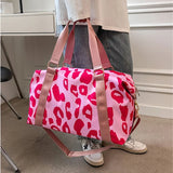 Leopard Print Gym Bag Women Waterproof Tote Fitness Handbag