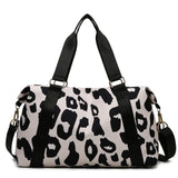 Leopard Print Gym Bag Women Waterproof Tote Fitness Handbag