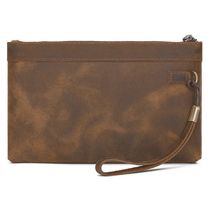RFID Anti-Theft Crazy Horse Leather Armpit Bag