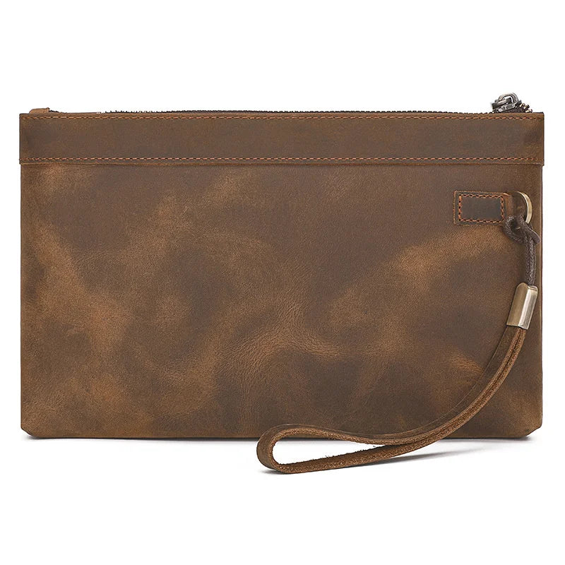 RFID Anti-Theft Crazy Horse Leather Armpit Bag