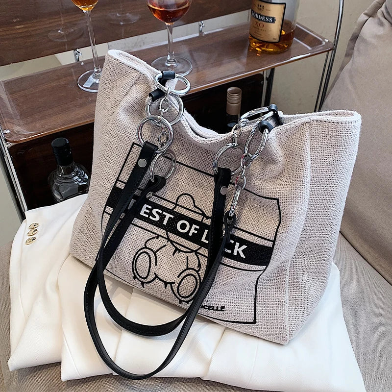 Large-capacity Canvas Handbag for College Students