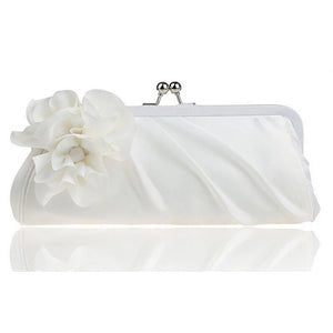 3D Flower Silk Evening Bag Bridal Wedding Purse Party Clutch