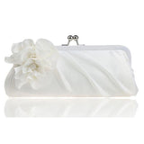 3D Flower Silk Evening Bag Bridal Wedding Purse Party Clutch