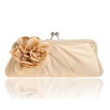 3D Flower Silk Evening Bag Bridal Wedding Purse Party Clutch