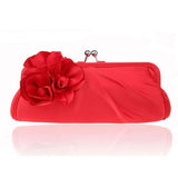 3D Flower Silk Evening Bag Bridal Wedding Purse Party Clutch
