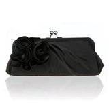 3D Flower Silk Evening Bag Bridal Wedding Purse Party Clutch